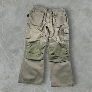 Blaklader Work Pants Mens 38x30 Olive Green Double Knee Utility Canvas Casual
